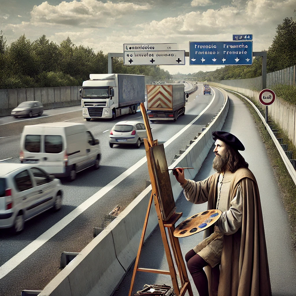 images détournées Léonard de Vinci Autoroutes www.unbankable.fr